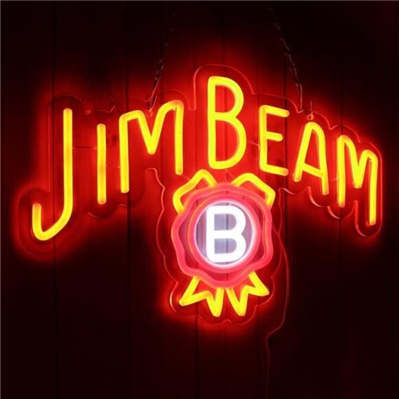 Jim Beam Whiskey LED Neon Light Wall Decor Signs Acrylic Bar Man Cave, Bedroom - Picture 2 of 7